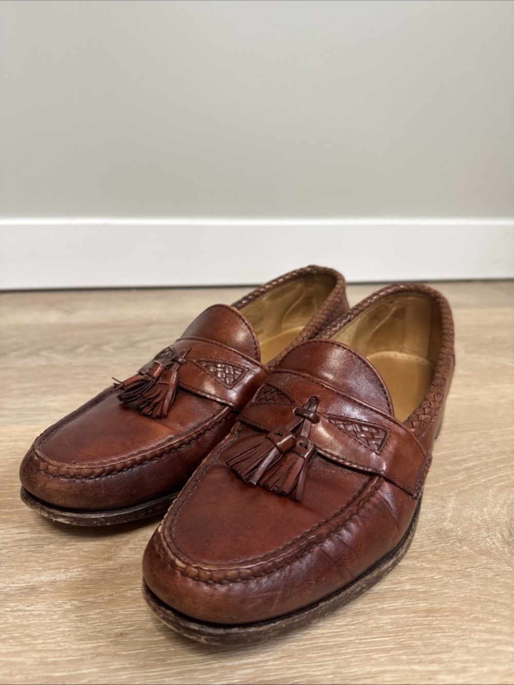 Allen Edmonds Maxfield Men's Tassel Loafers Brown Leather Slip On Shoes Size 11.